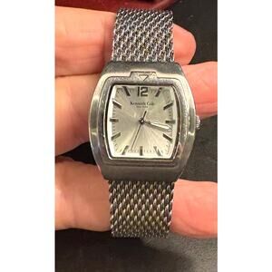 Women's Kenneth Cole New York Watch, Sliver Tone Mesh and Link Band, Black Face